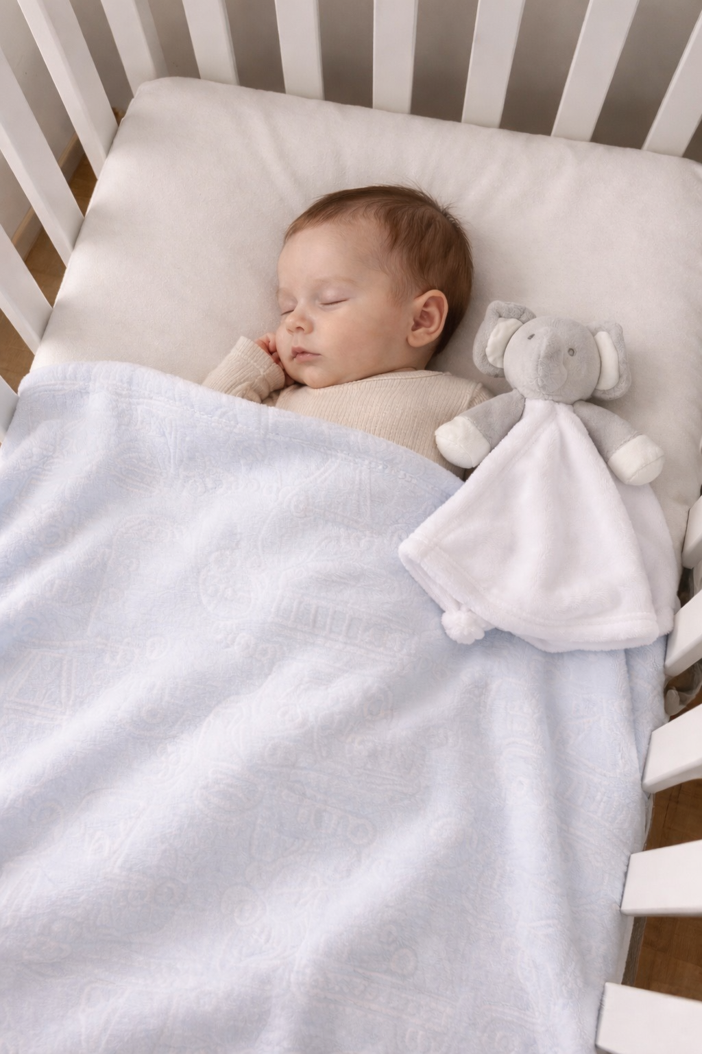 Blue Embossed Baby Blanket