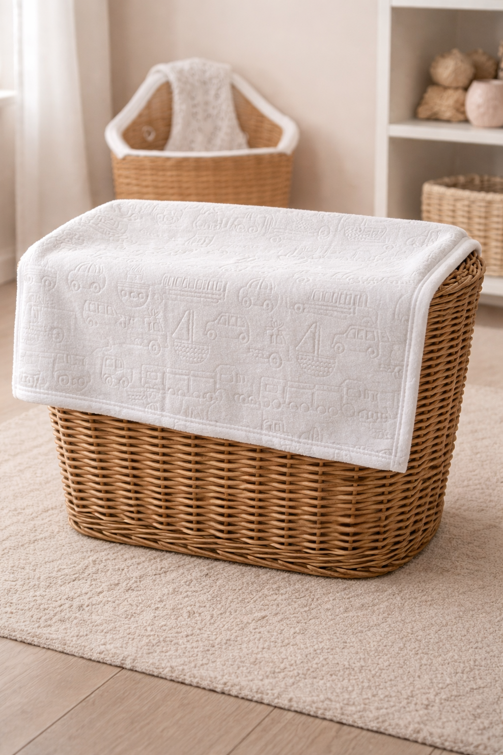 Blue Embossed Baby Blanket