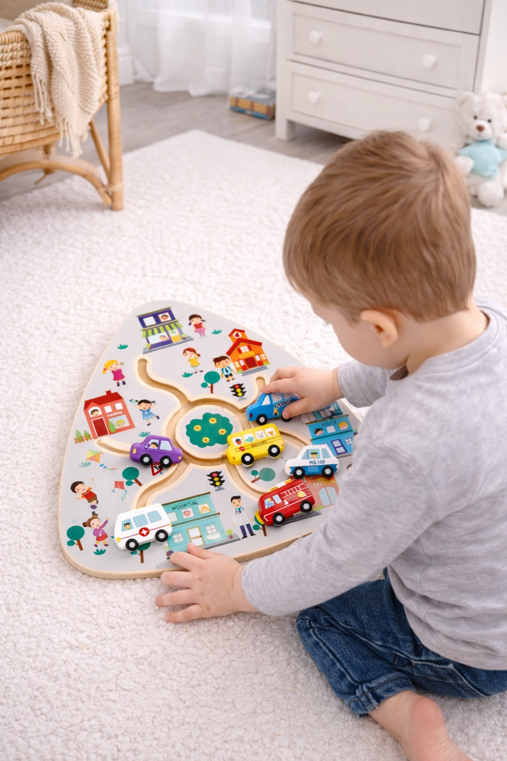 Wooden Activity Town Board