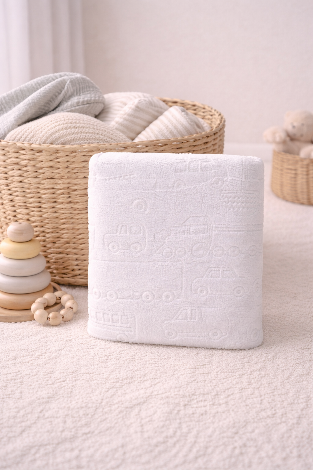 Blue Embossed Baby Blanket